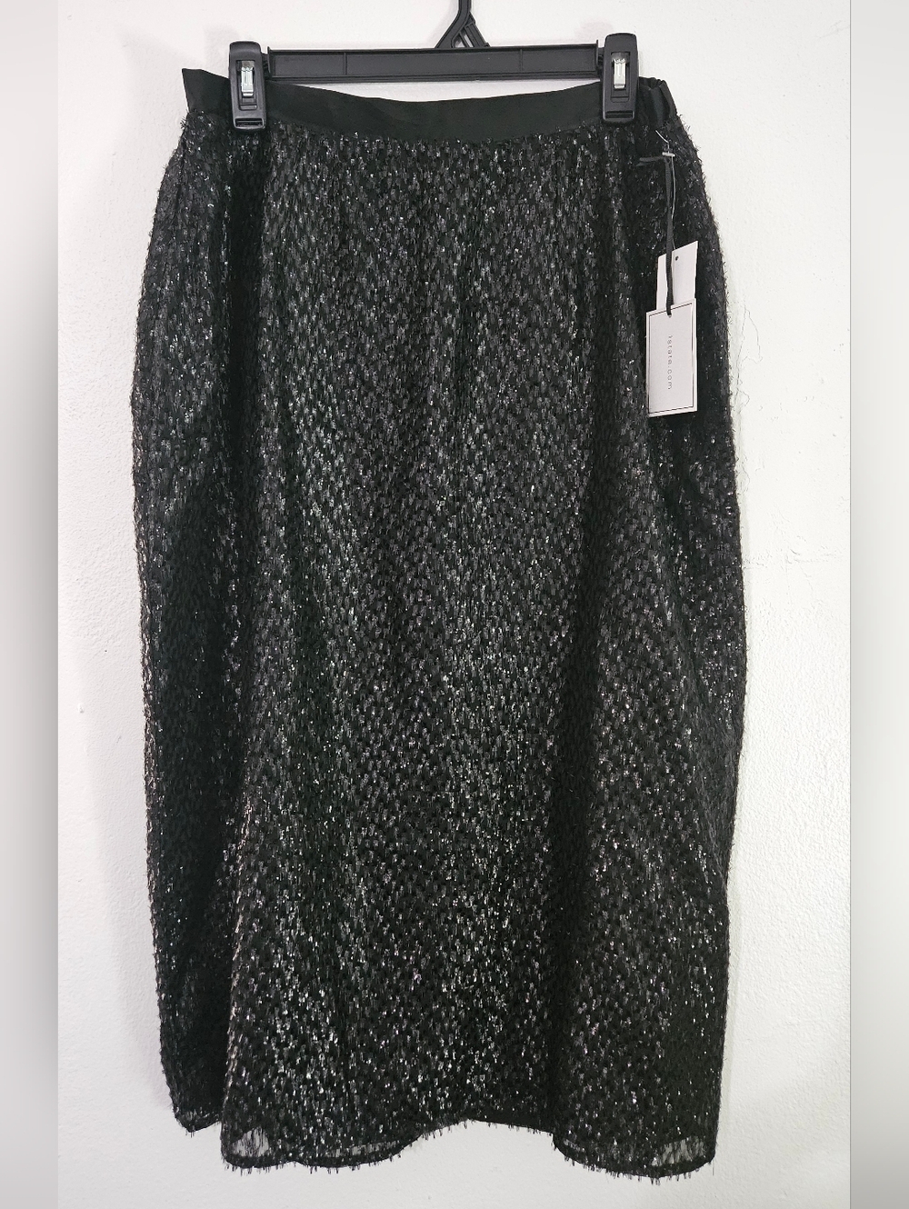 1. State Women Skirt Size 12 Pencil Black Mid Length Back Zip
